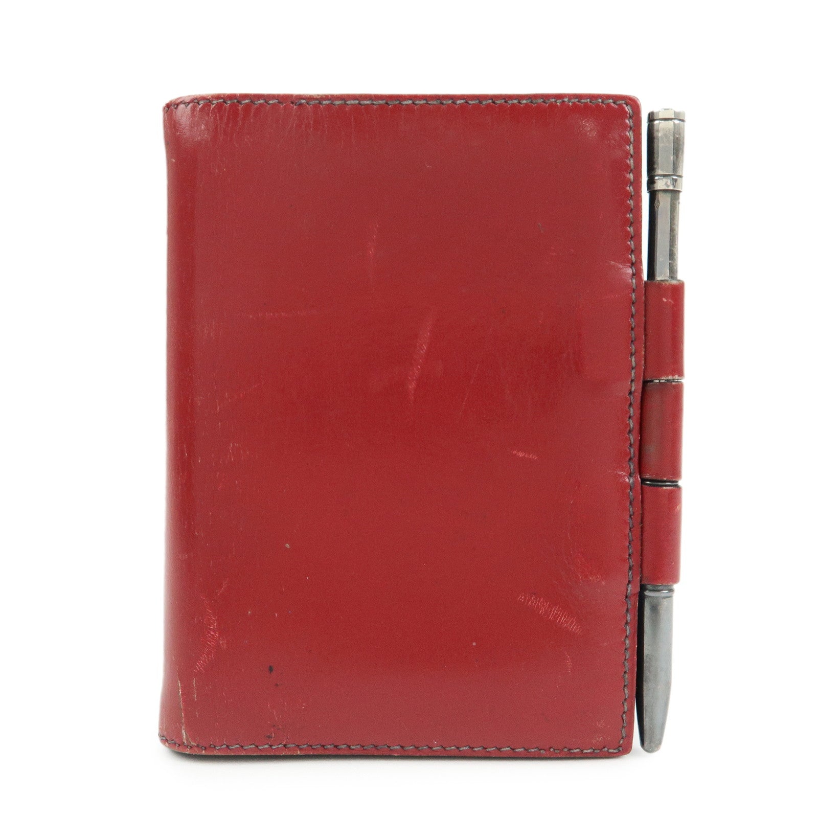 HERMES Box Calf Leather Agenda PM Planner Cover 〇Q Stamped Red