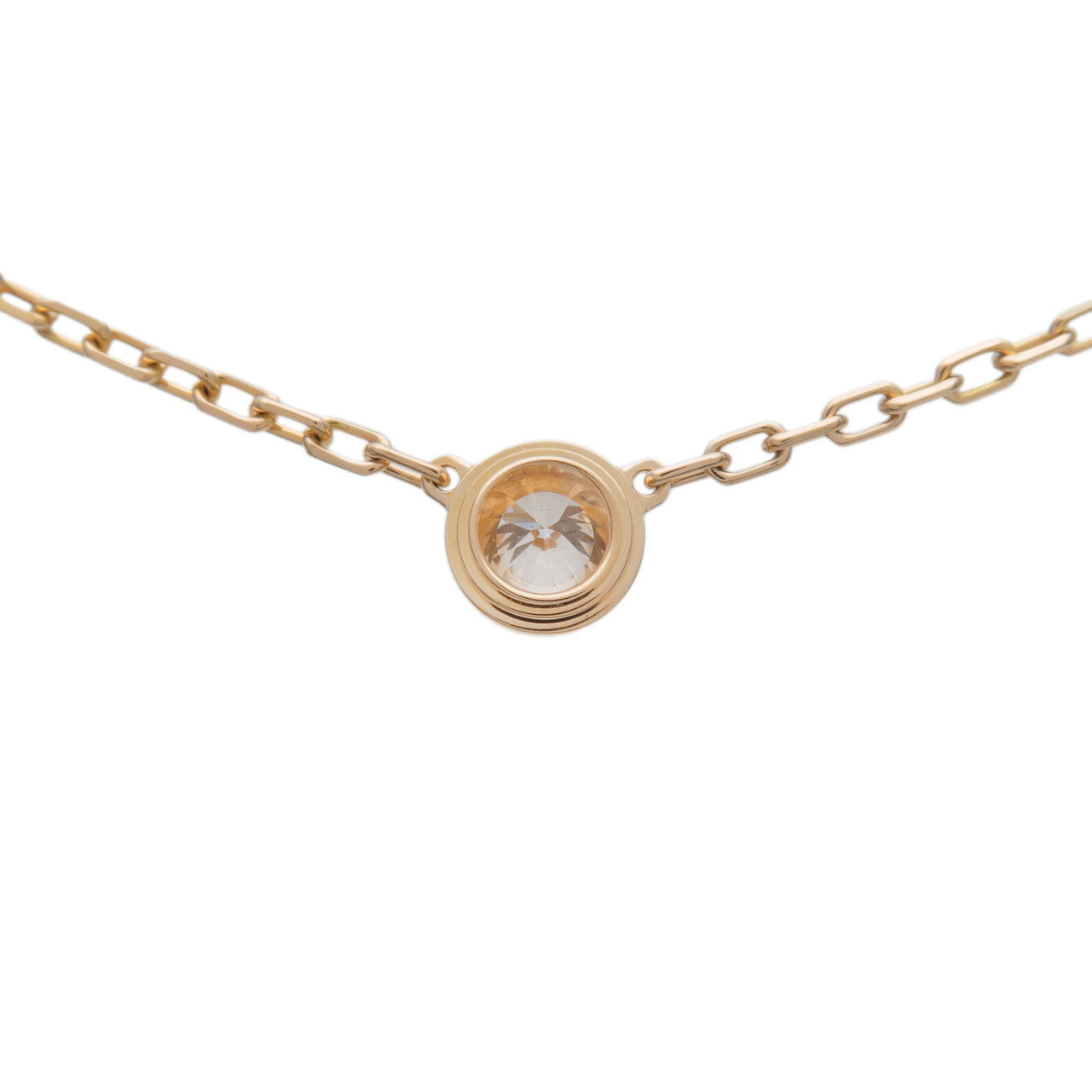 Cartier D'amour 1P Diamond Necklace SM K18 750YG Yellow Gold