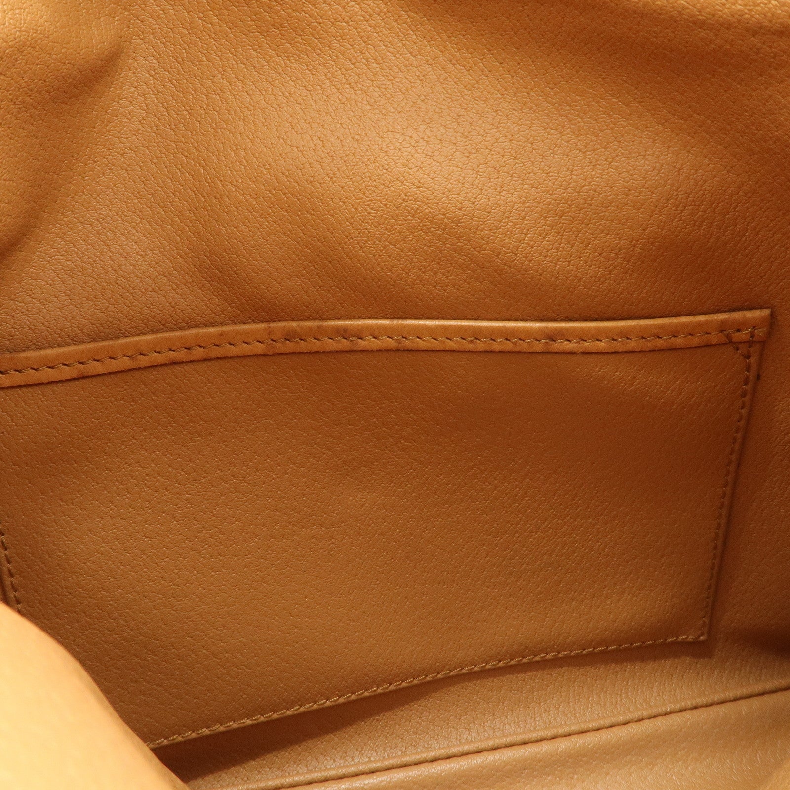 CELINE Macadam PVC Leather Clutch Bag Hand Bag Brown Beige