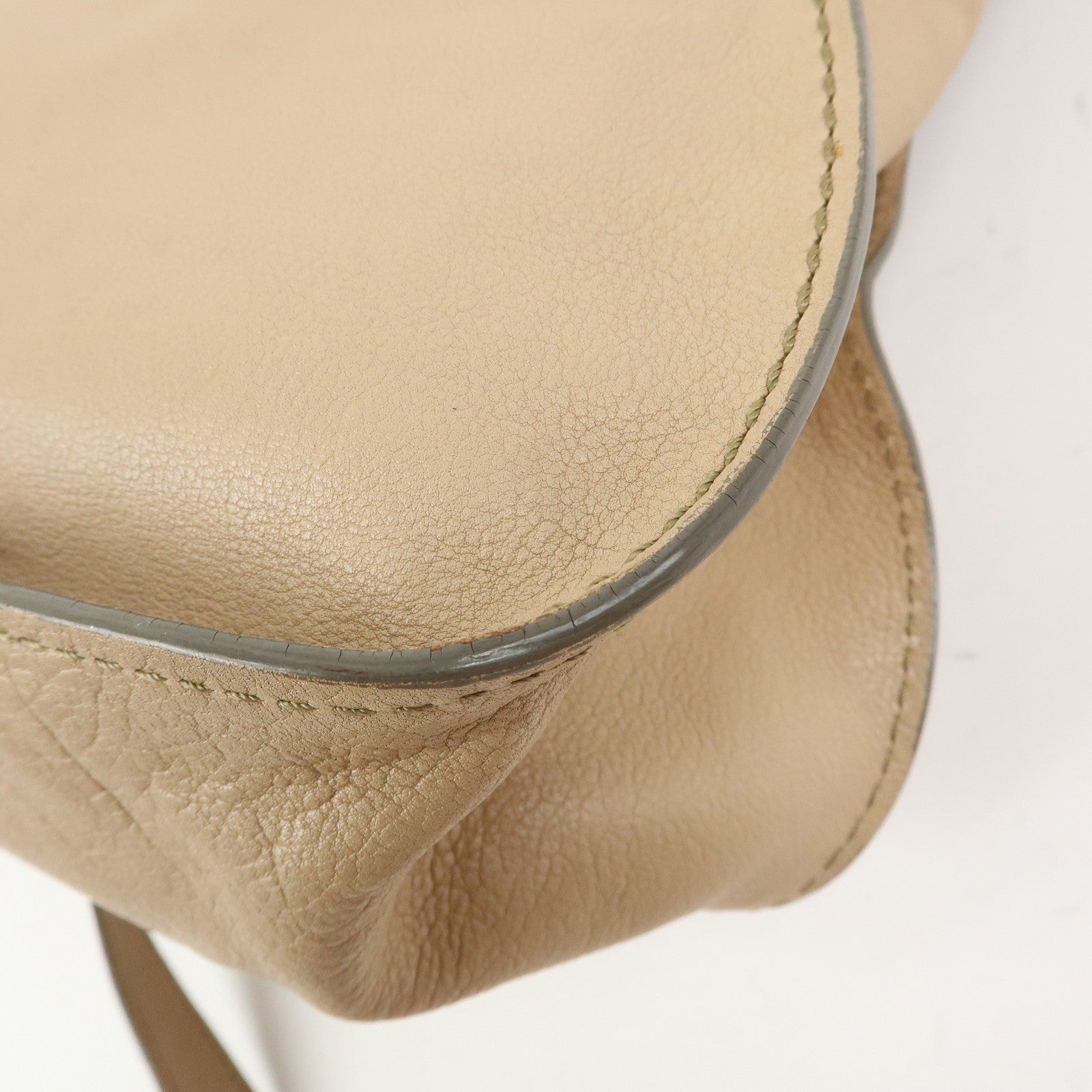 Chloe Marcie Leather 2Way Bag Shoulder Bag Hand Bag Beige