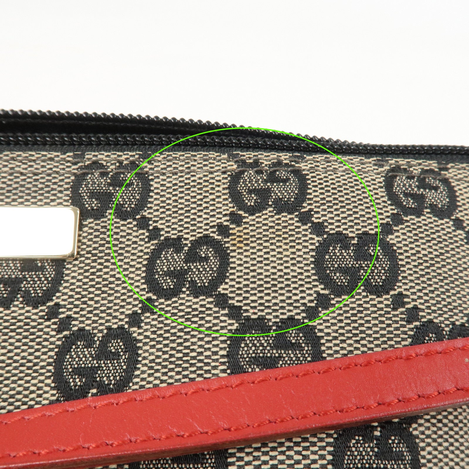 GUCCI Boat Bag GG Monogram Canvas Pouch Hand Bag 039.1103