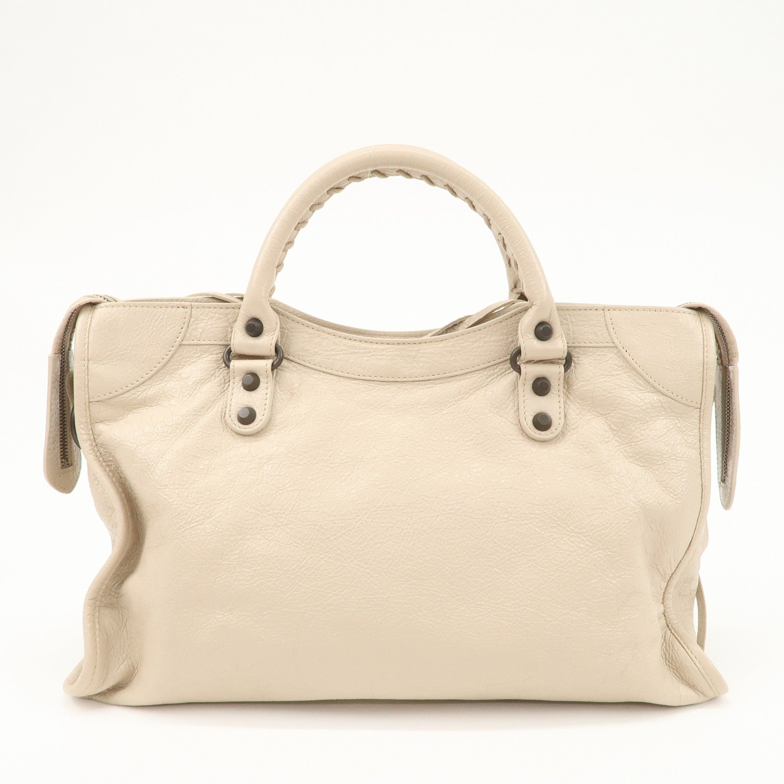 BALENCIAGA Classic City Leather 2Way Bag Shoulder Bag Beige 505550 Used
