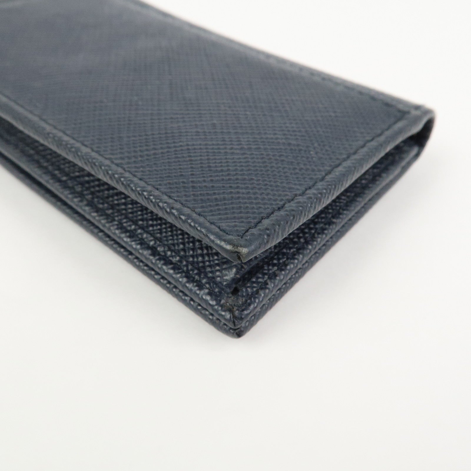 PRADA Saffiano Leather Card Case Card Holder Navy 2MC122