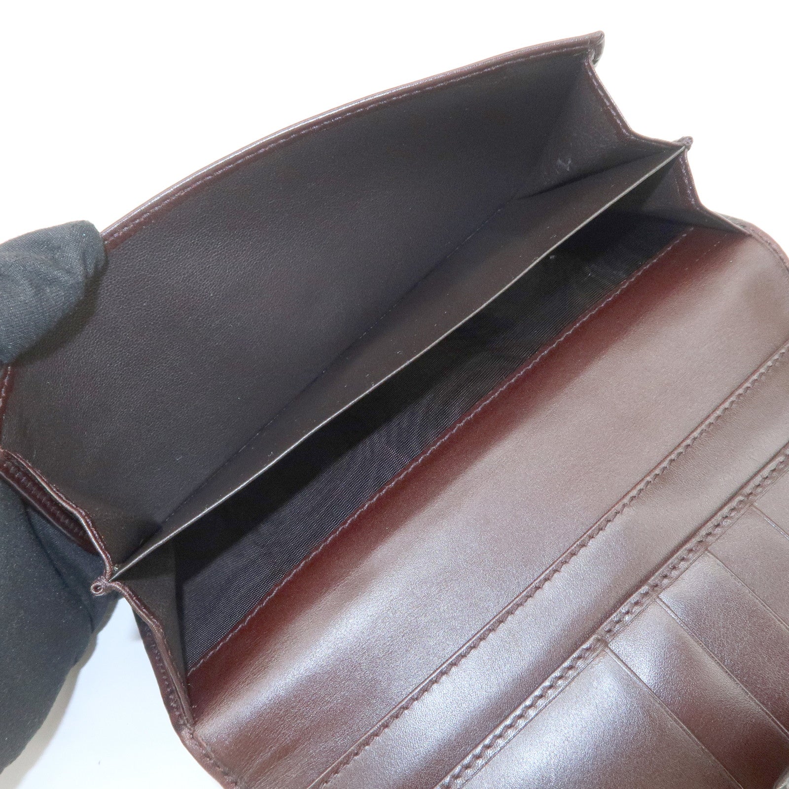 GUCCI Guccissima Leather W Hook Bi-Fold Long Wallet Brown 112715