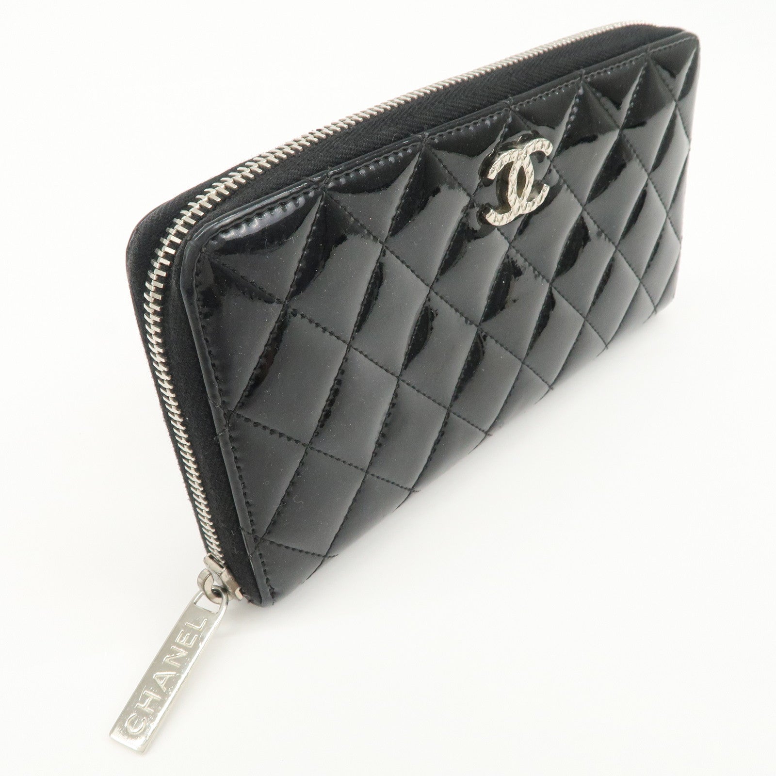 CHANEL COCO Mark Brilliant Matelasse Zippy Long Wallet Black A50106