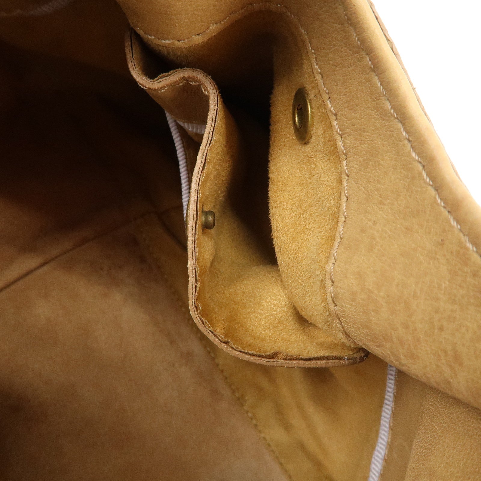 JIMMY CHOO Leather Shoulder Bag Hand Bag Beige Gold Hardware