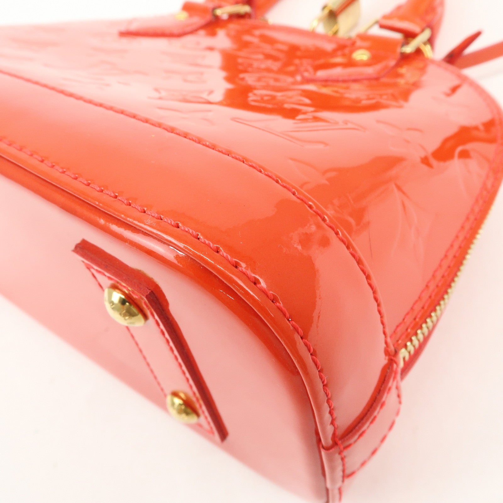 Louis Vuitton Monogram Vernis Alma BB 2Way Hand Bag Rouge M91698 Used