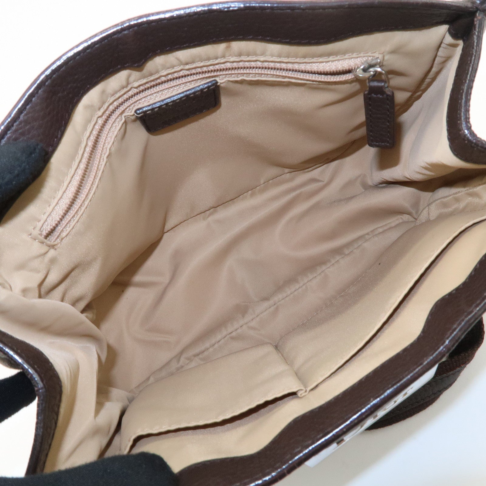 Christian Dior Trotter Leather Canvas Hand Bag Brown Used