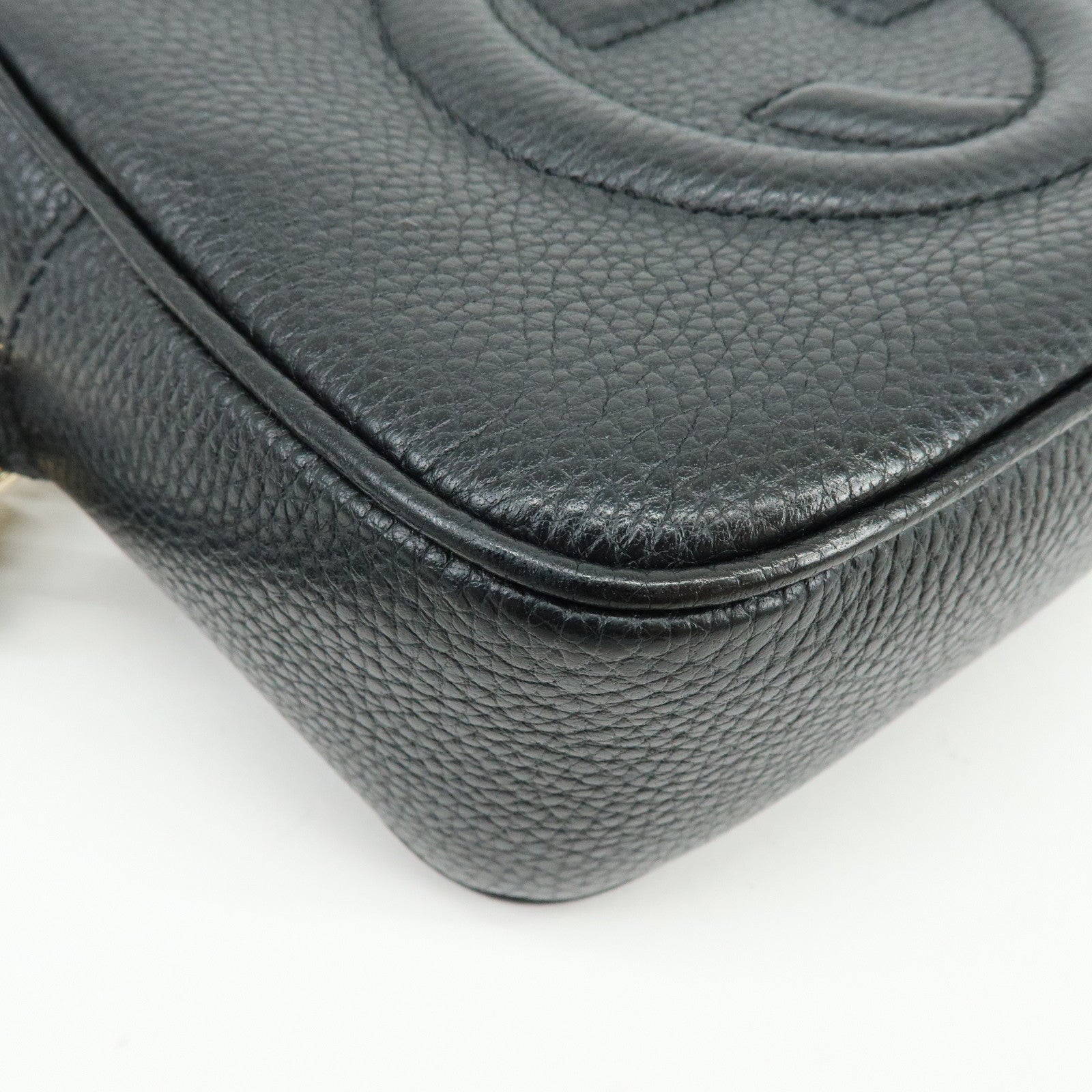 GUCCI SOHO Leather Small Disco Shoulder Crossbody Bag Black 722319