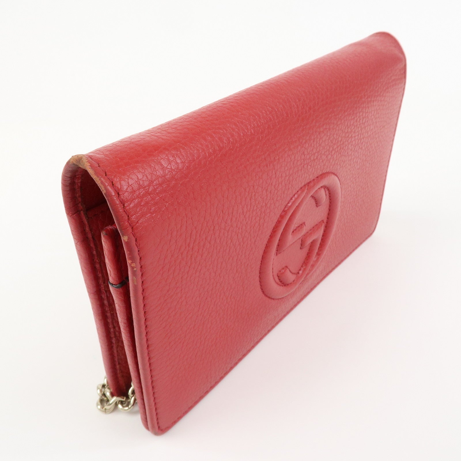 GUCCI SOHO Interlocking G Leather Chain Shoulder Bag Wallet 598211