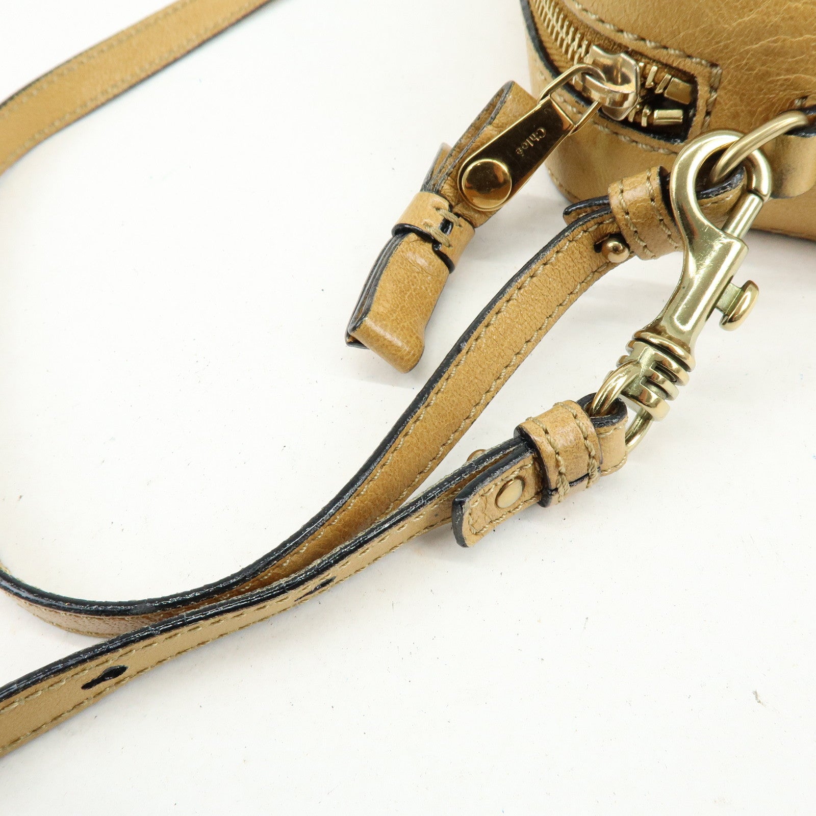 Chloe Shadow Leather 2Way Bag Shoulder Bag Light Brown