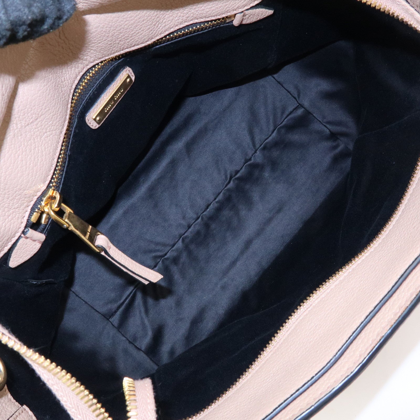MIU MIU Madras Leather 2Way Bag Hand Bag Shoulder Bag Pink