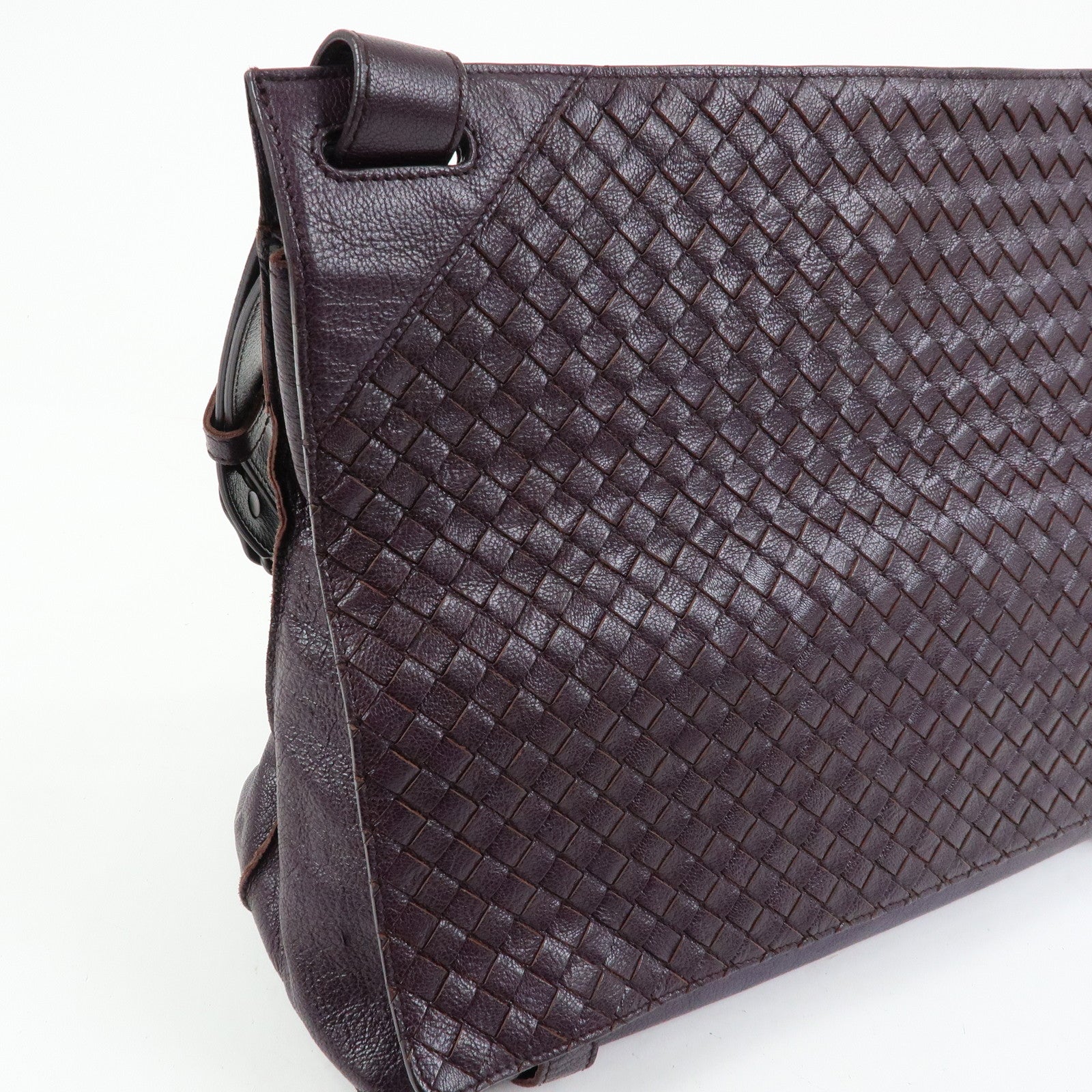 BOTTEGA VENETA Intrecciato Leather Shoulder Crossbody Bag Purple