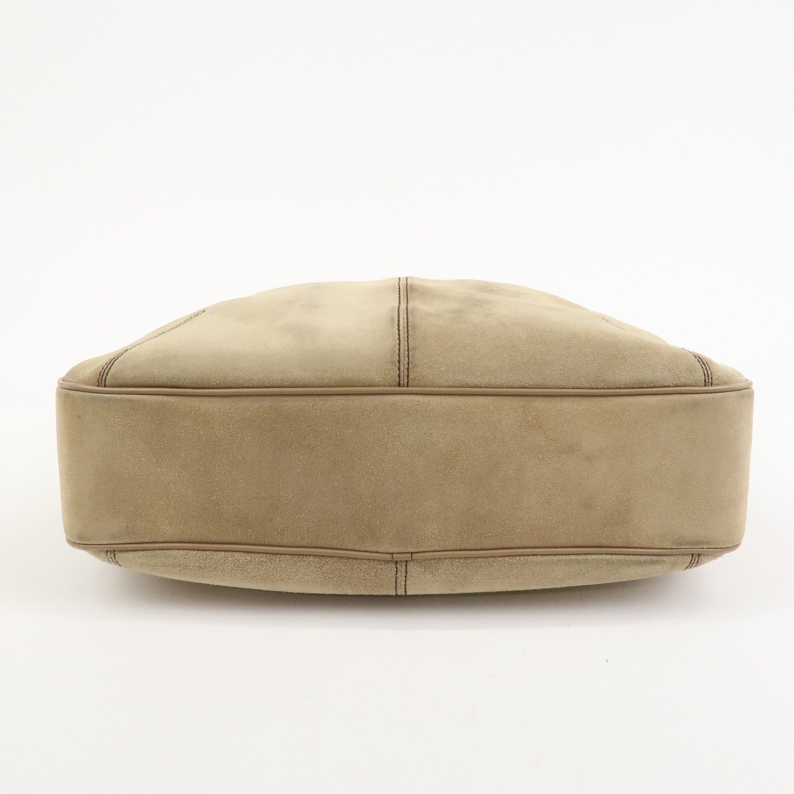 Ferragamo Suede Shoulder Bag Hand Bag Beige