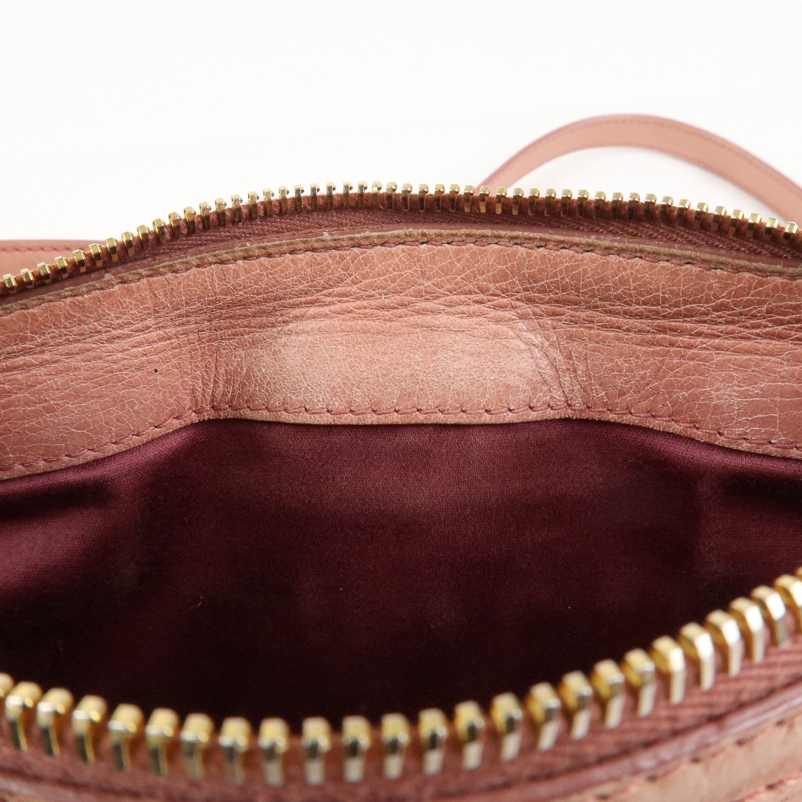 MIU MIU Leather 2Way Bag Shoulder Bag Hand Bag Pink Used