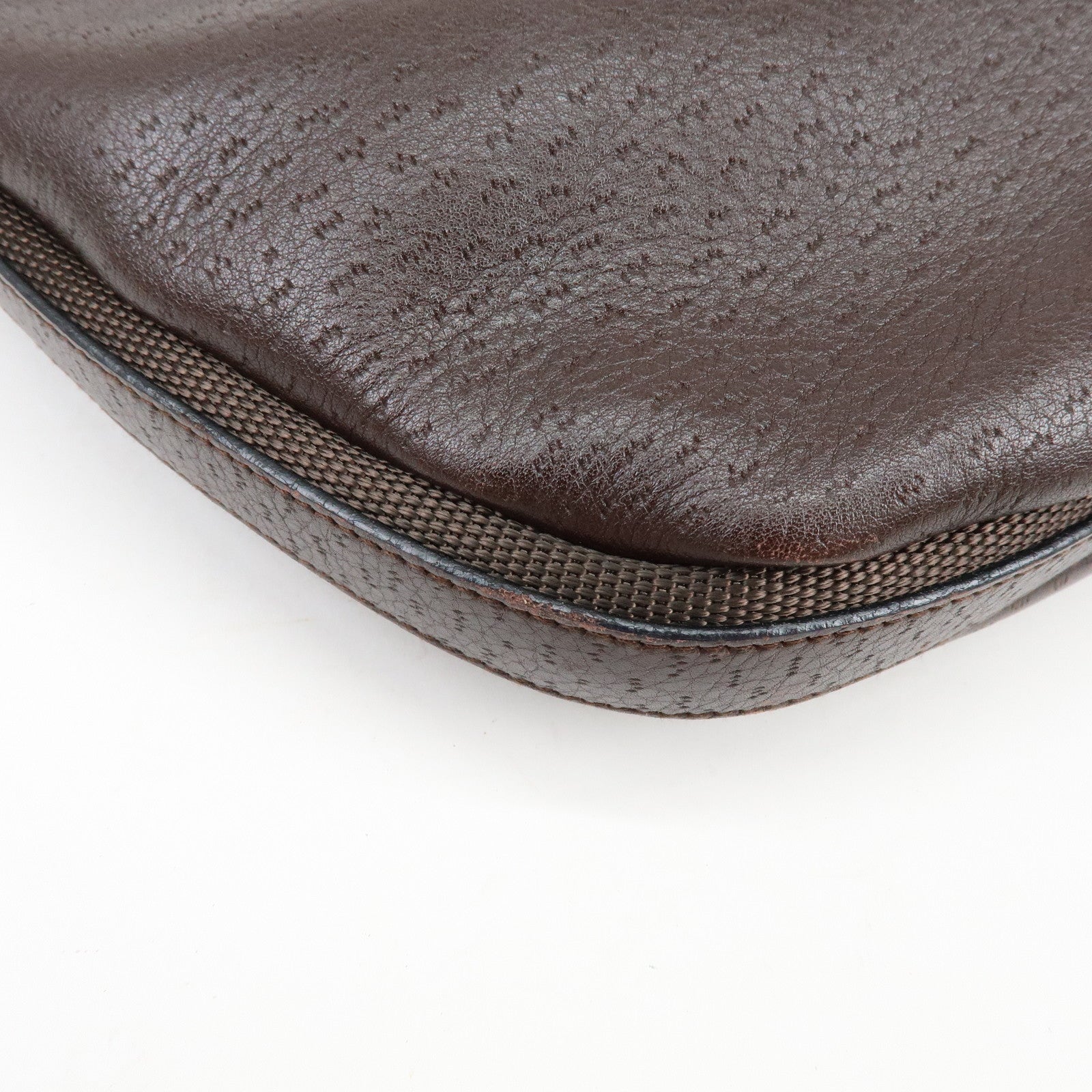 Ferragamo Gancini Leather Shoulder Bag Hand Bag Brown
