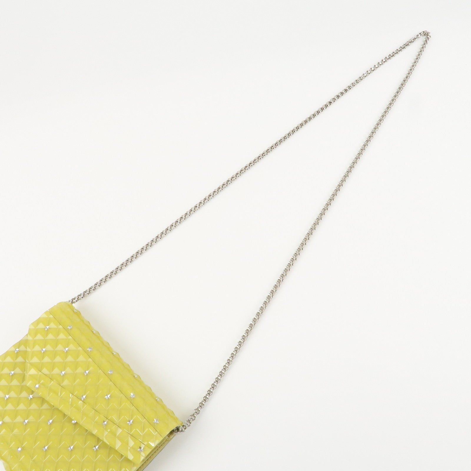 JIMMY CHOO Plastic Candy Clutch Bag Shoulder Bag Star Yellow Used