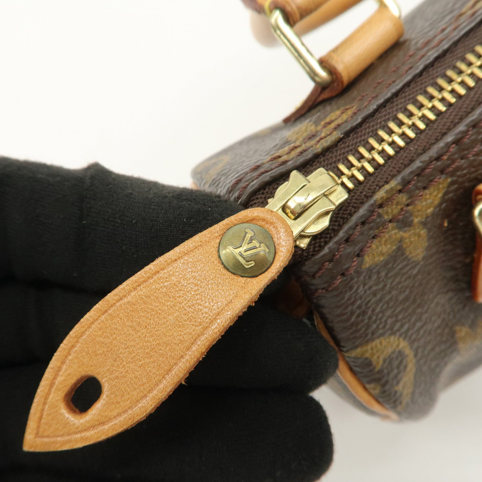Louis Vuitton Monogram Mini Speedy Hand Bag Boston Bag Brown M41534