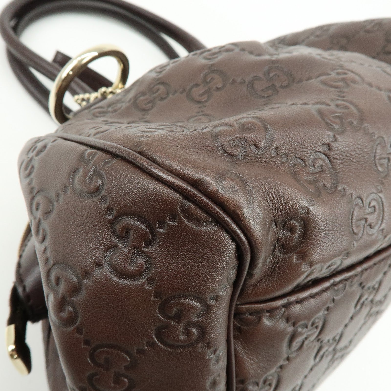 GUCCI Sukey Interlocking G Guccissima Leather 2WAY Bag Brown 223974
