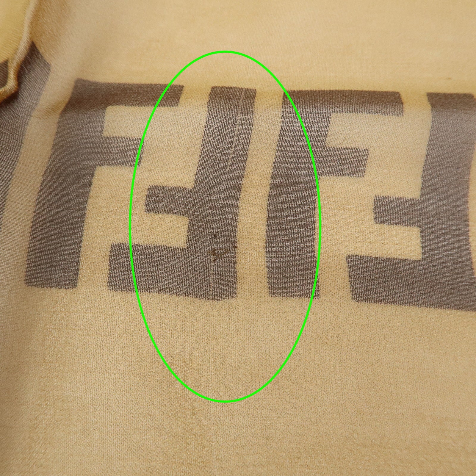 FENDI Zucca Logo Silk 100% Scarf Brown