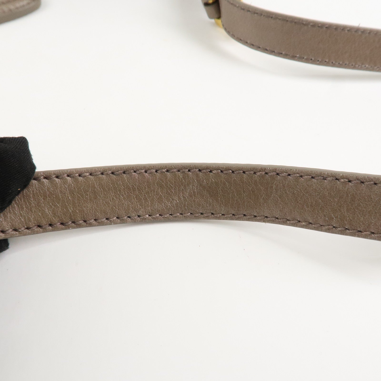 PRADA Logo Leather 2Way Bag Hand Bag Shoulder Bag Greige BN2533 Used