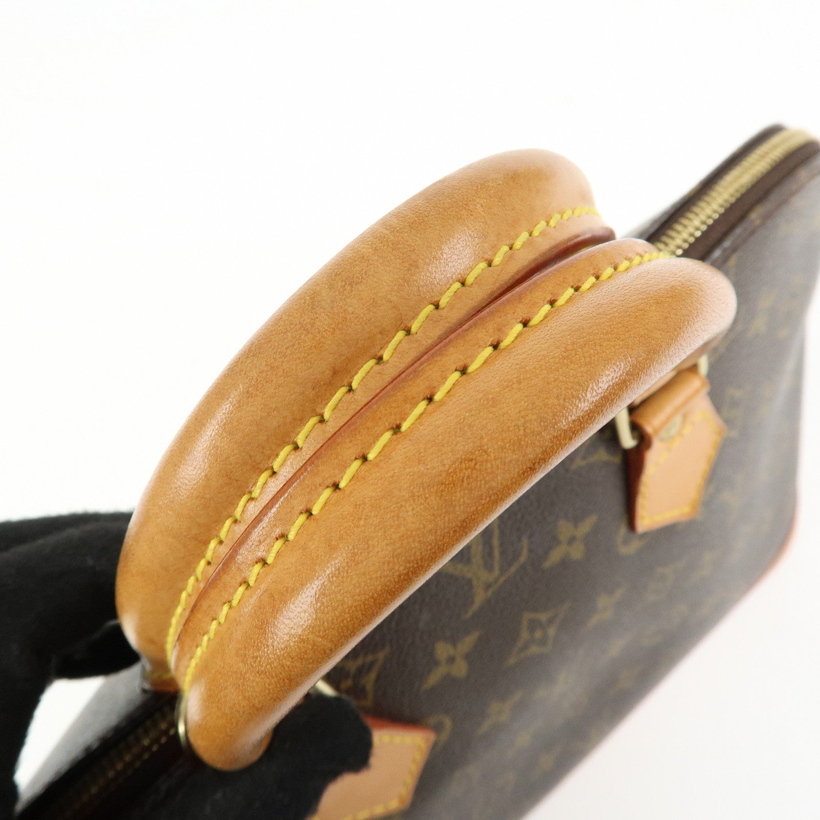 Louis Vuitton Monogram Canvas Leather Alma PM Hand Bag Brown M51130