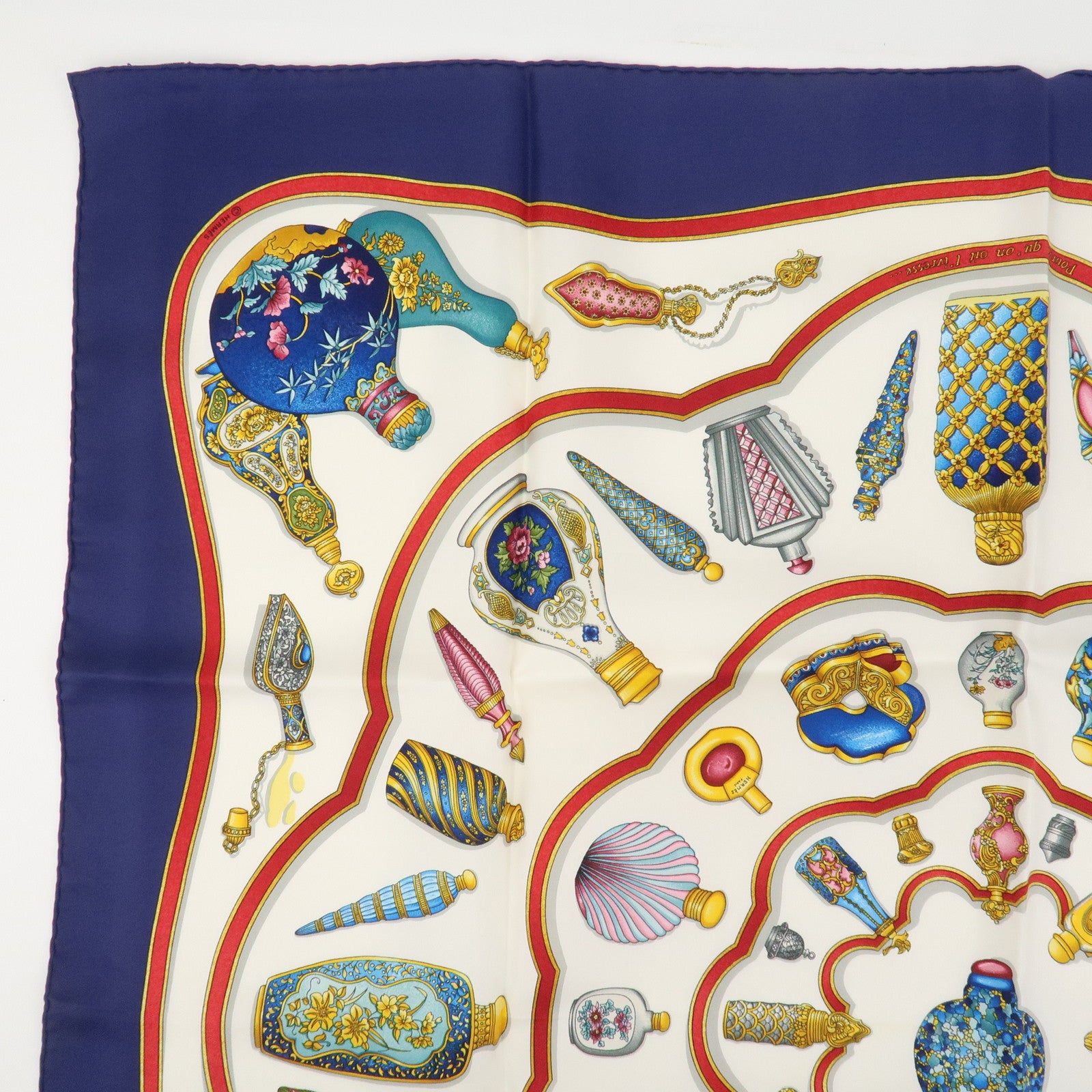 HERMES Carre 90 Silk 100% Scarf Pourvu qu'on ait l'ivresse White
