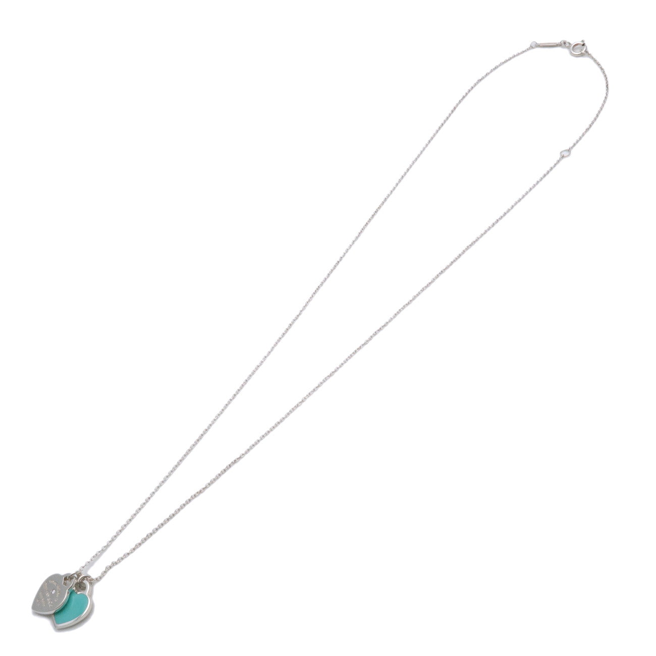 Tiffany & Co Return to Tiffany Mini Double Heart Diamond Necklace Used