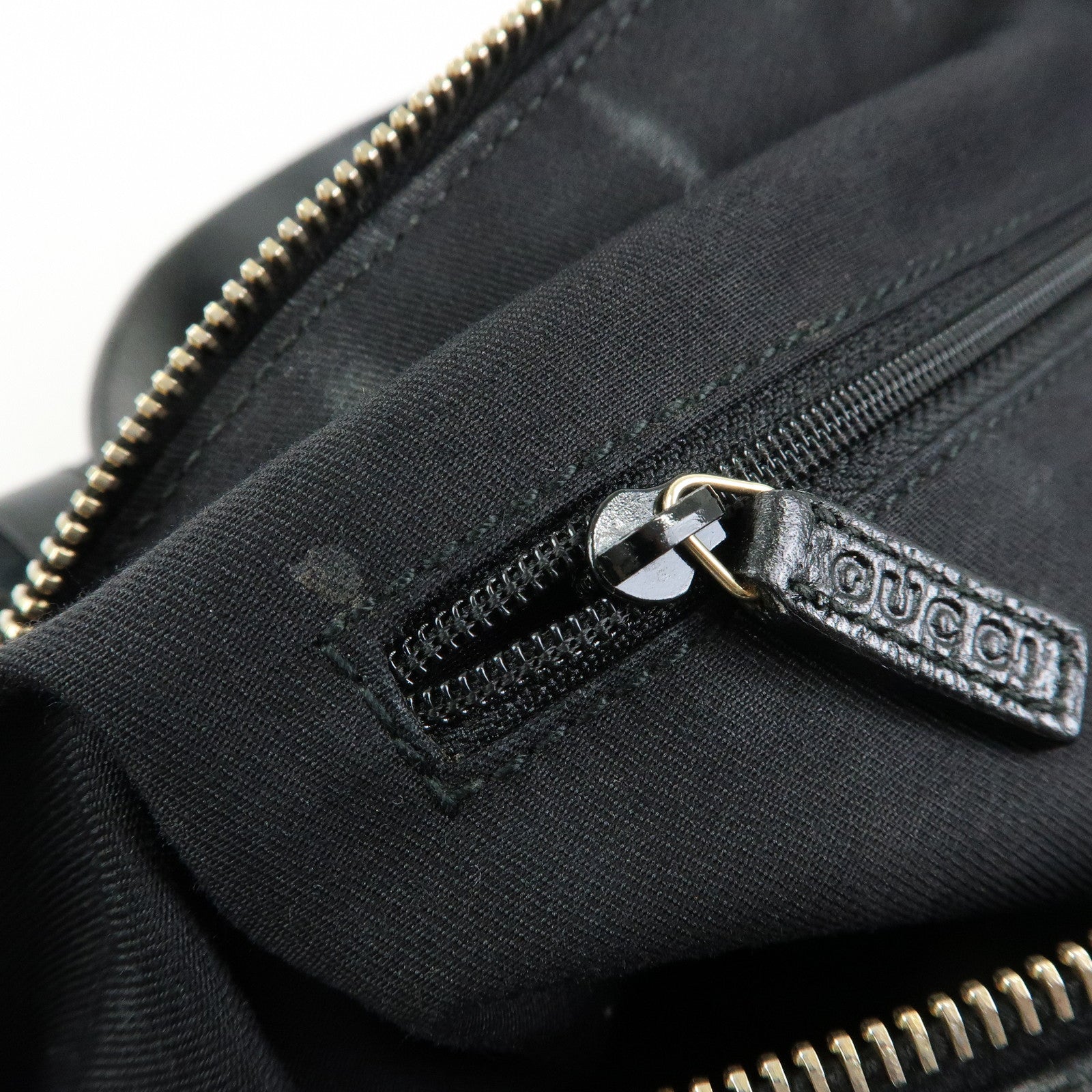 GUCCI Abbey GG Canvas Leather Tote Bag Shoulder Bag Black 141470