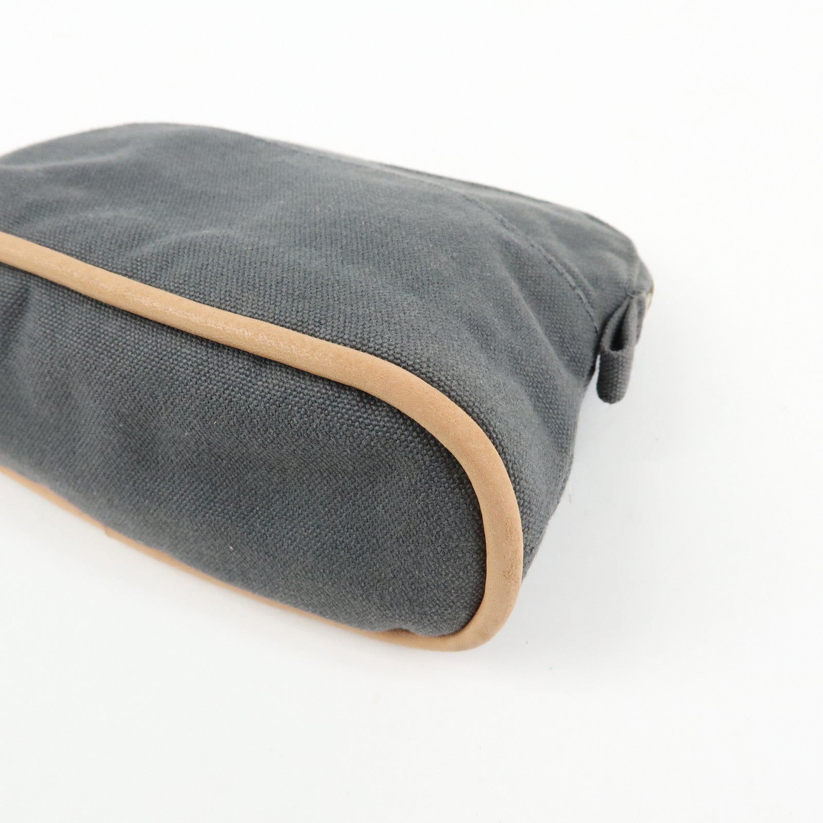 HERMES Set of 2 Bolide Mini 16 Canvas Leather Pouch Pink Grey