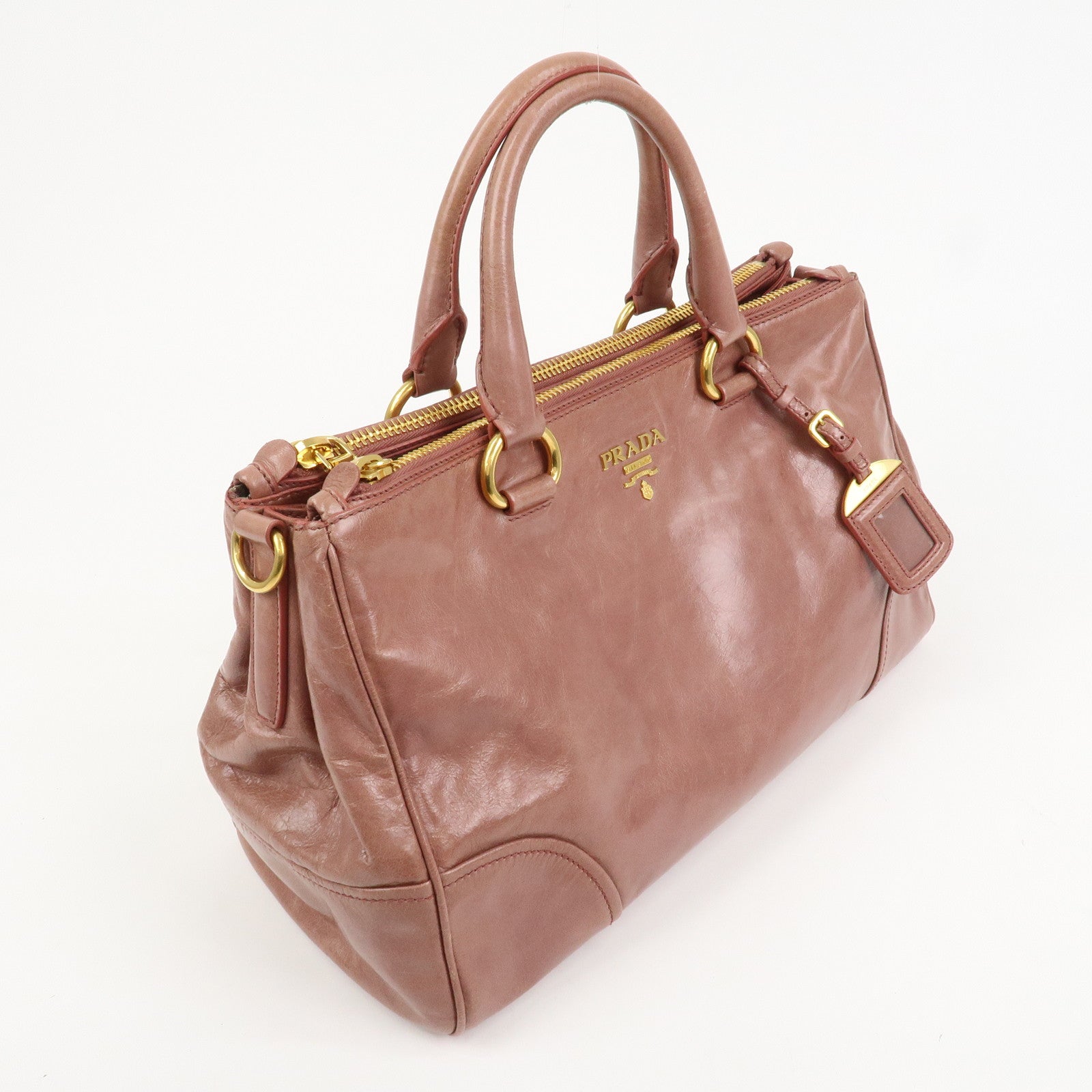 PRADA Leather 2Way Hand Bag Shoulder Bag Pink BN2324