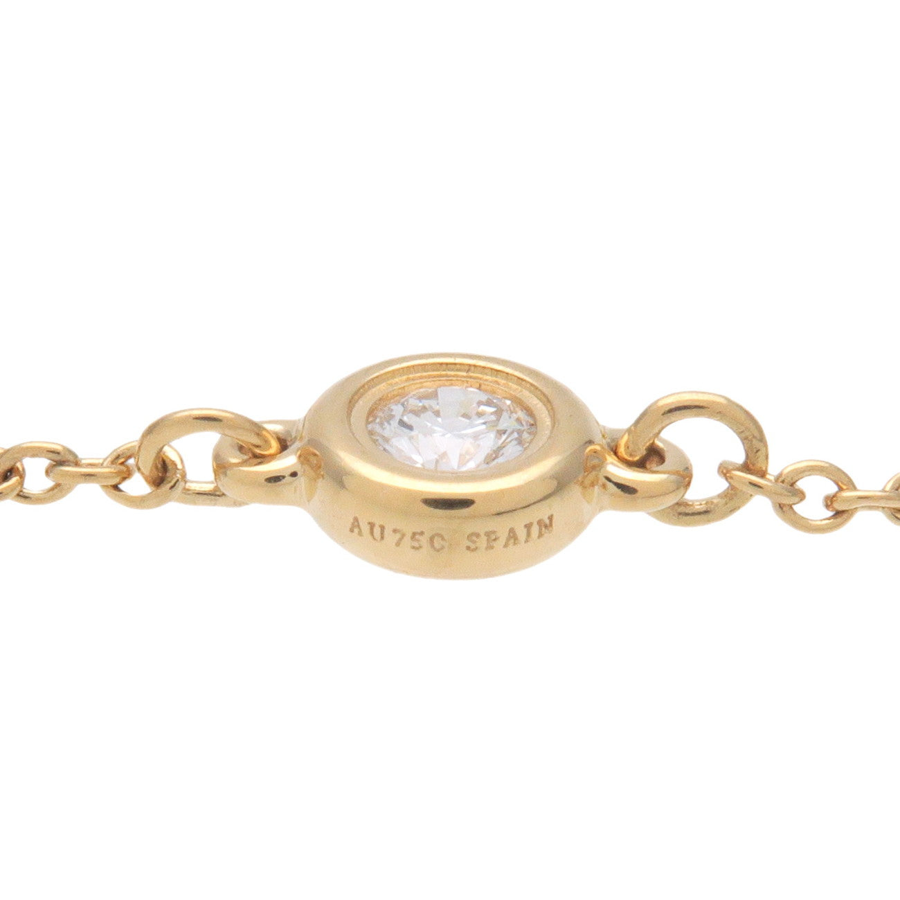 Tiffany & Co By the Yard 1P Diamond Ring US6.5-7 K18YG 0.07ct Used