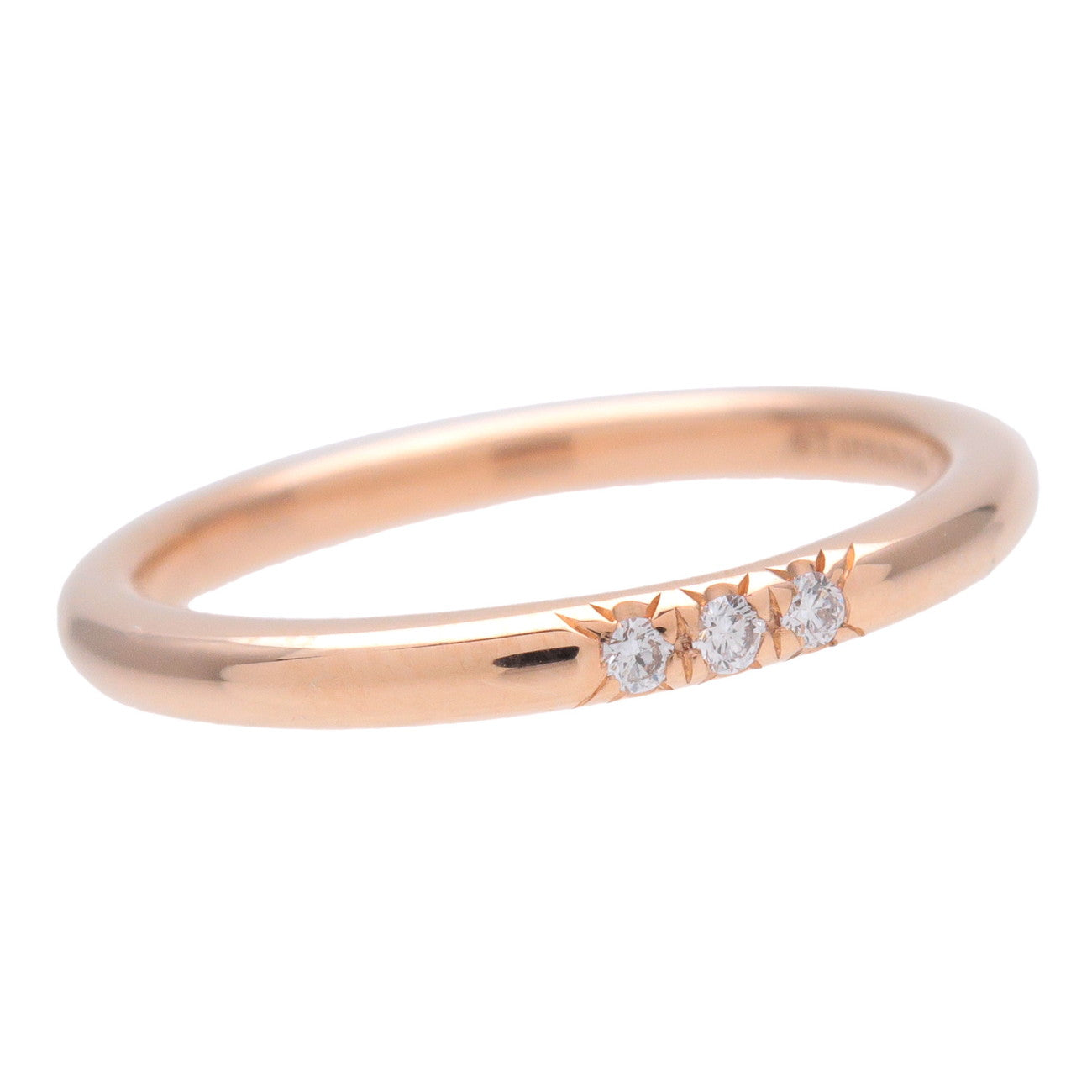 Tiffany & Co. Classic Band Ring 3P Diamond K18 750PG US4.5 EU48