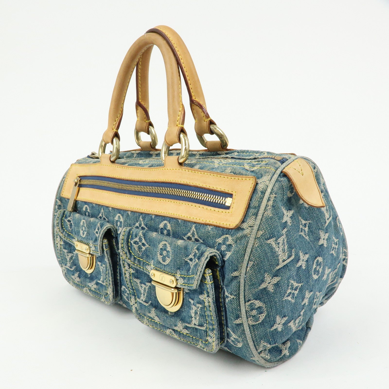 Louis Vuitton Monogram Denim Neo Speedy Boston Bag Blue M95019