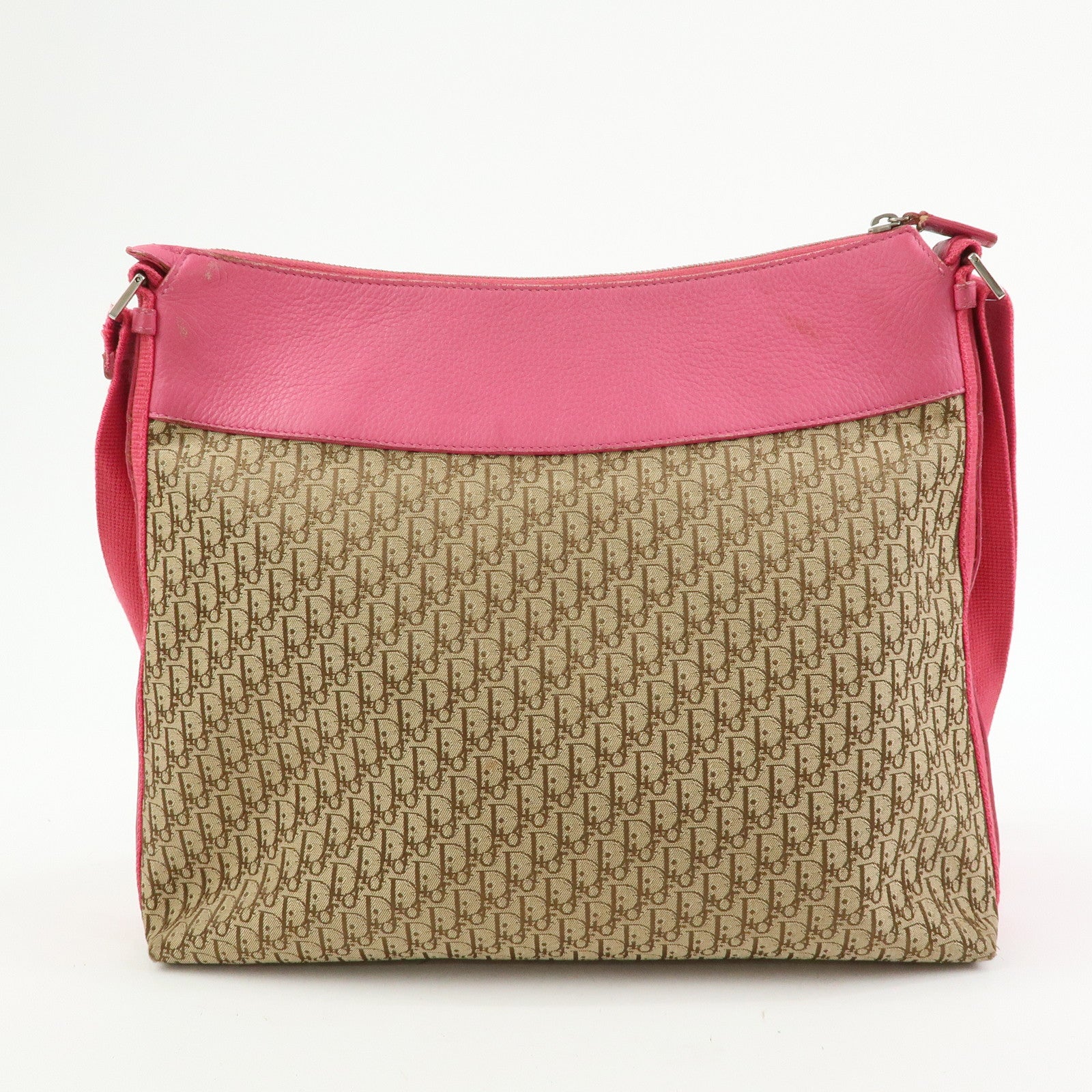 Christian Dior Trotter Street Chic Jacquard Canvas Shoulder Bag Auth Used F/S
