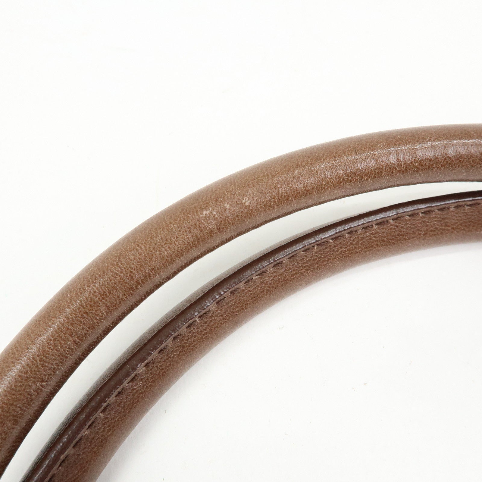 Ferragamo Gancini Suede Leather Shoulder Bag Hand Bag Brown