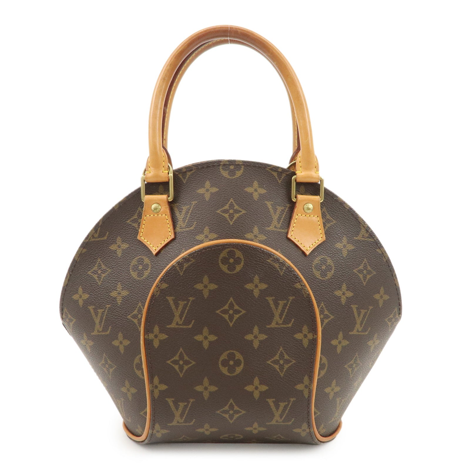 Louis Vuitton Monogram Ellipse PM Hand Bag Brown Gold Hardware M51127 Used