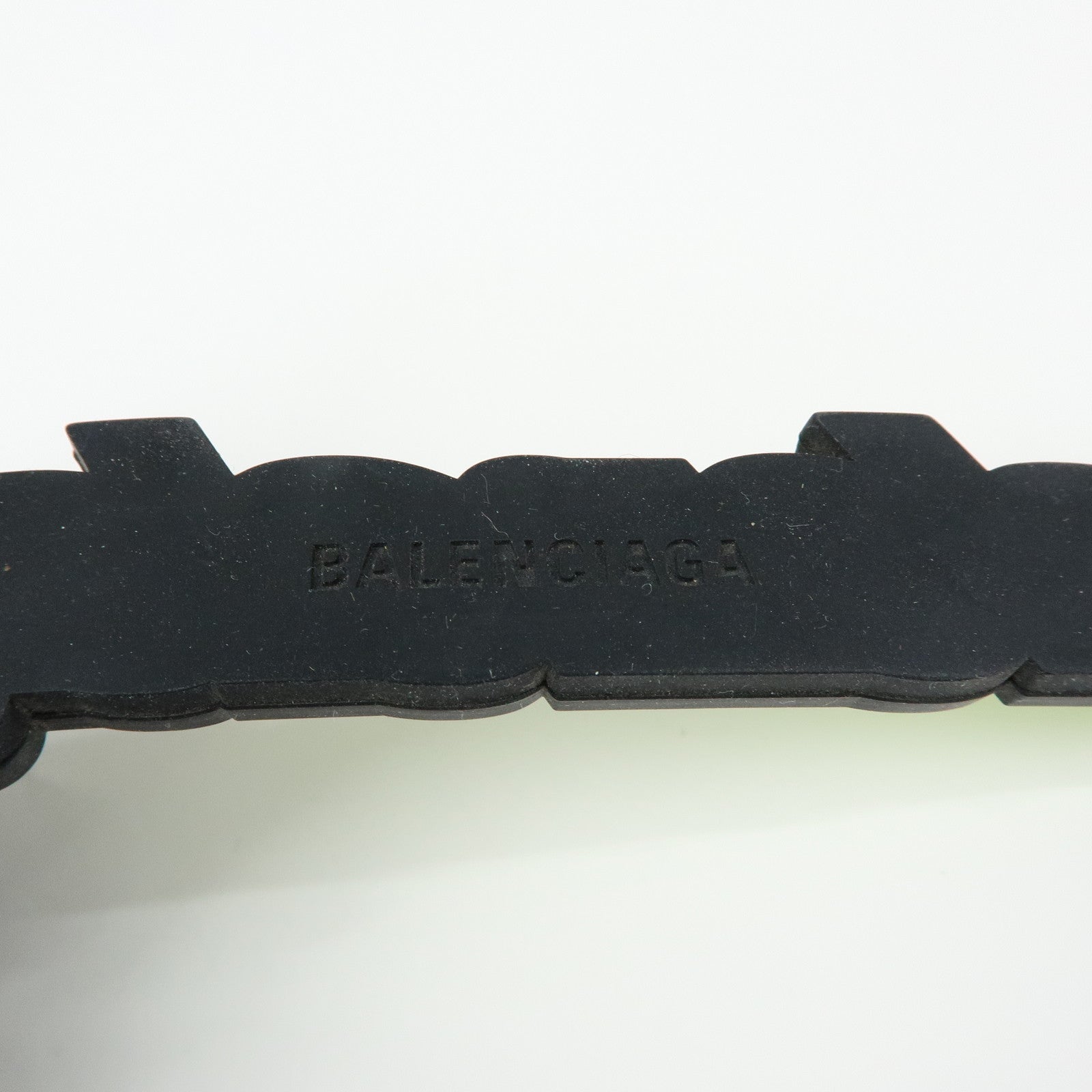 BALENCIAGA Logo Rubber Bag Charm Key Holder Green