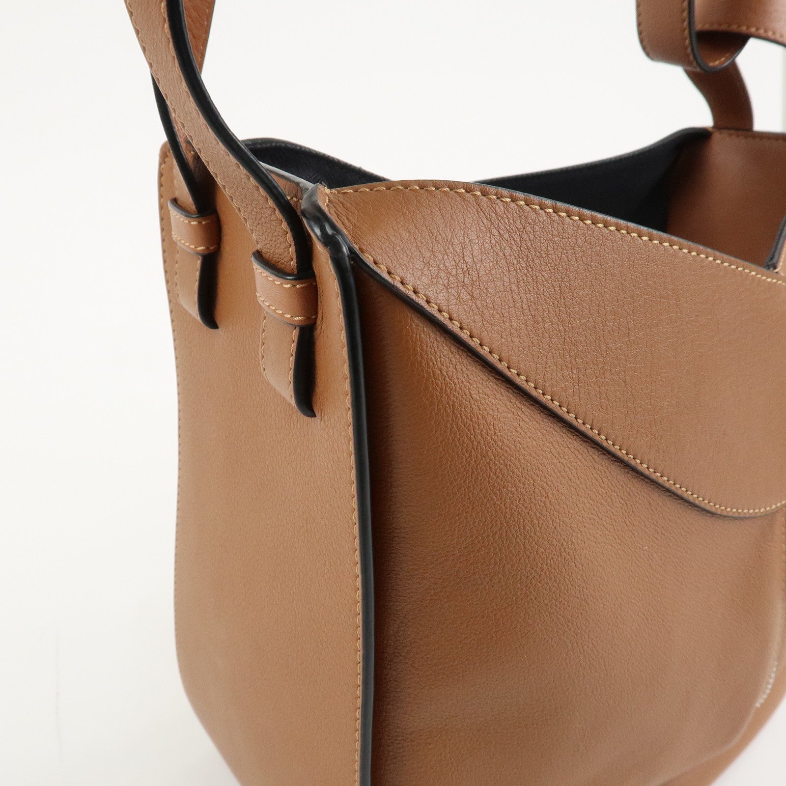 LOEWE Leather Hammock Bag Small Shoulder Bag Hand Bag Brown Used