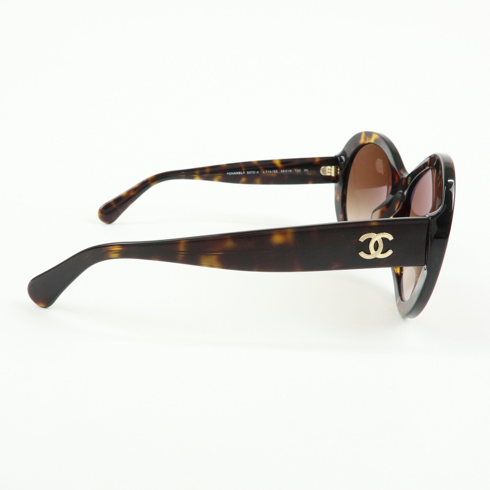 CHANEL COCO Mark Plastic Sunglasses Brown 5372-A 56□19 140