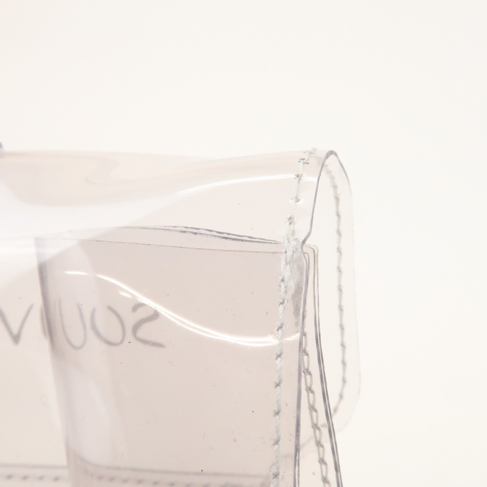 HERMES Kelly Vinyl Hand Bag Clear Gold