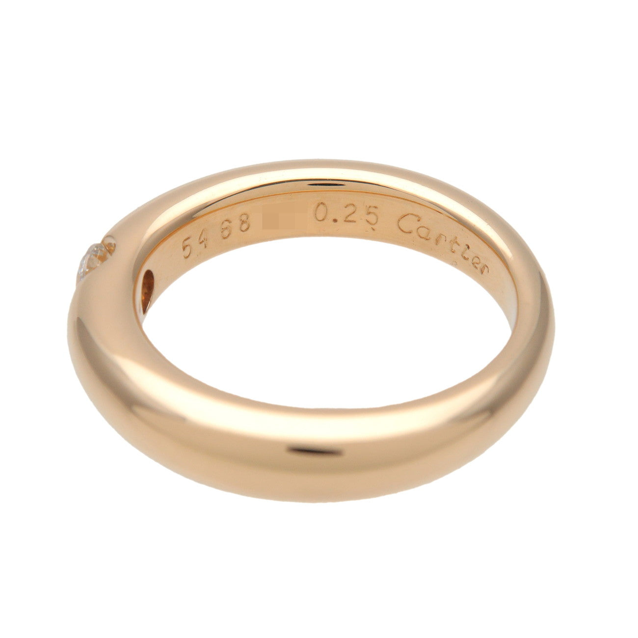 Cartier Ellipse 1P Diamond Ring K18 750YG #54 0.25ct US7 EU54 HK15