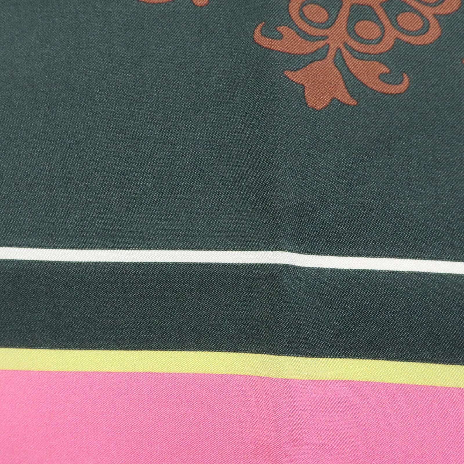 CHANEL Silk100% Scarf Paris Cuba Collection Pink Black Brown
