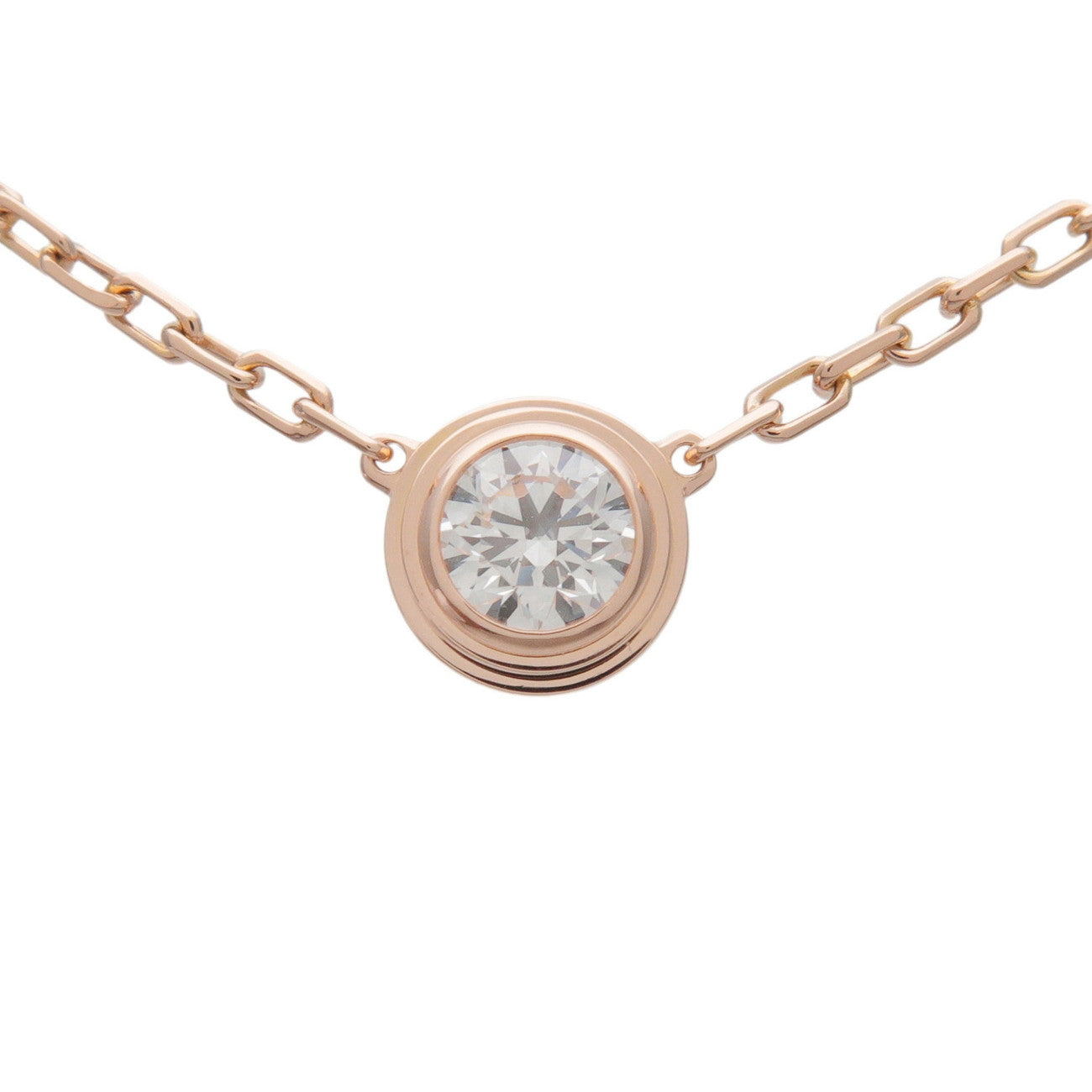 Cartier D'amour Necklace LM 1P Diamond K18 750YG Rose Gold