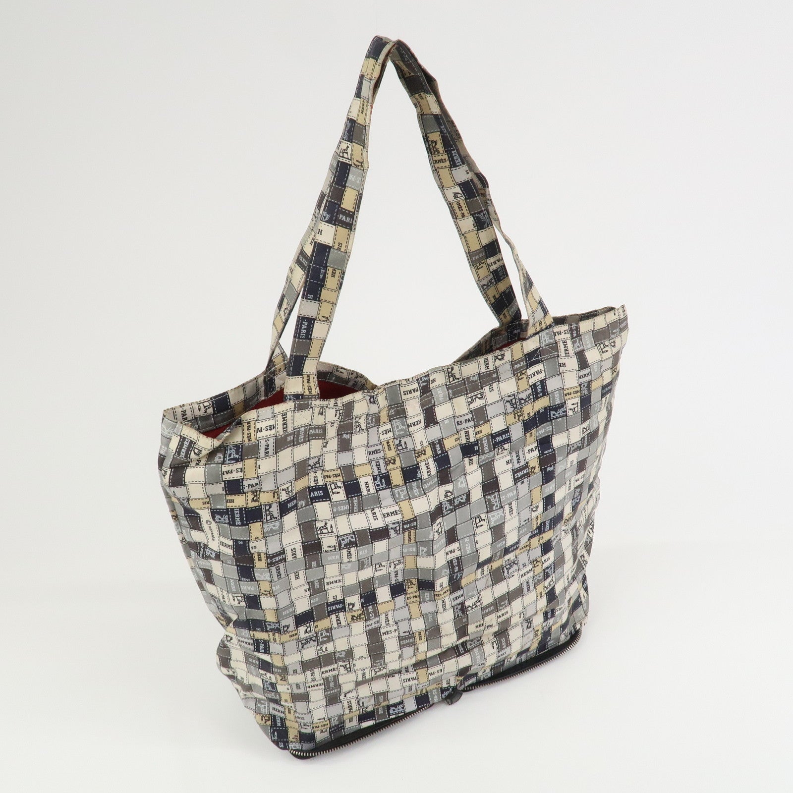 HERMES Buffle Skipper Silk Bolduc Silky Pop Tote Eco Bag Multicolor