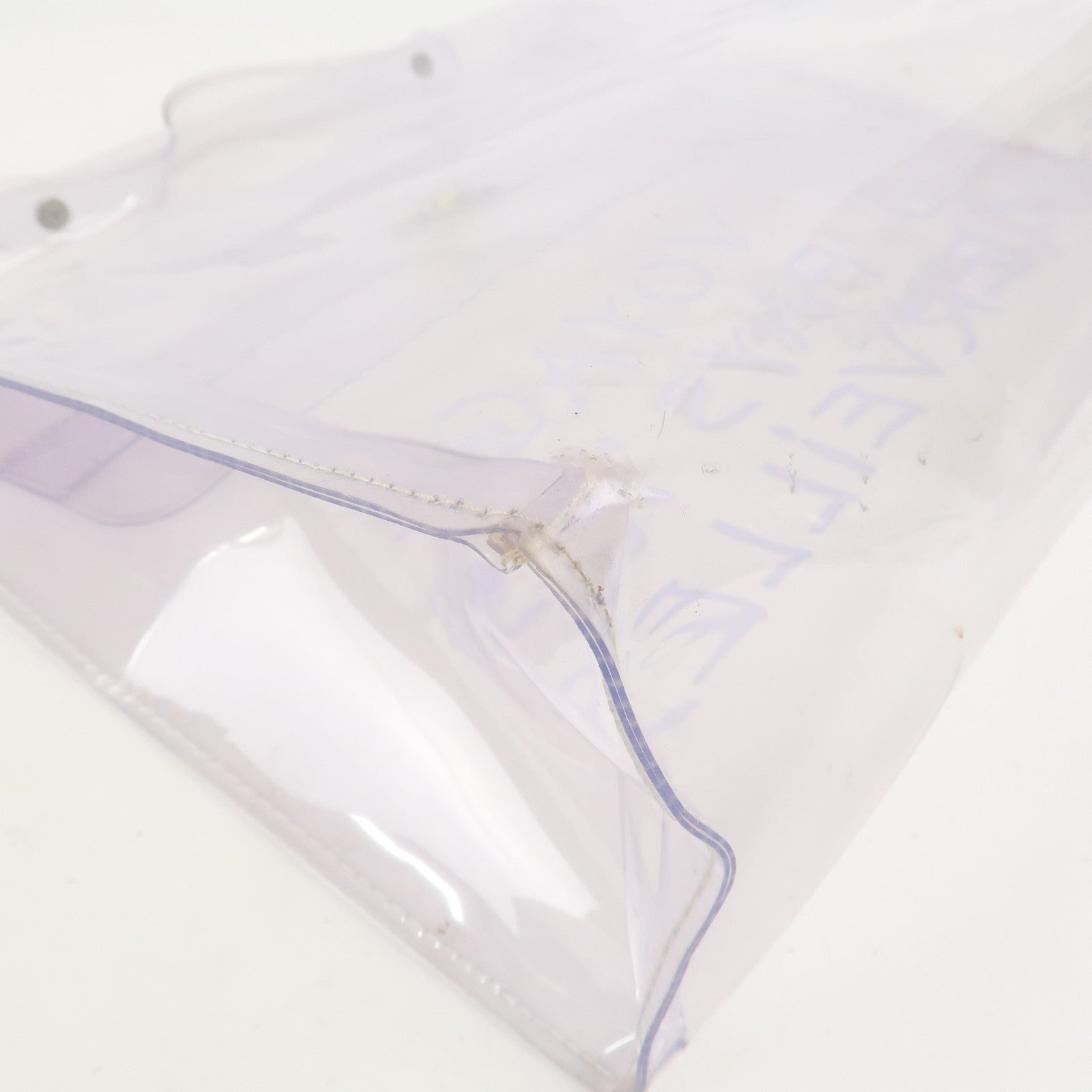 HERMES Kelly Vinyl Hand Bag Clear Gold