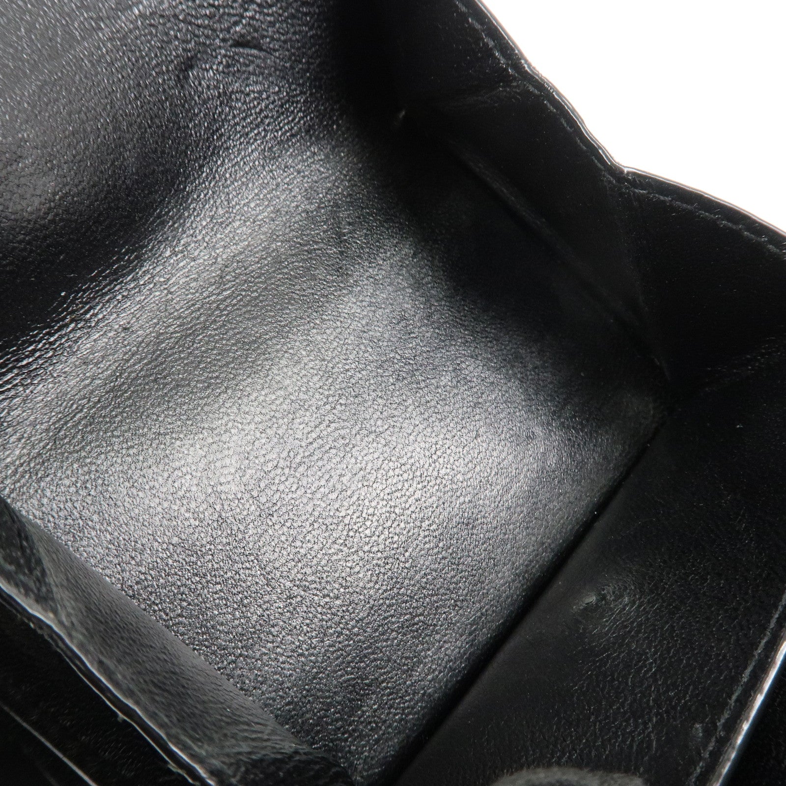 SAINT LAURENT Cassandra Leather Compact Wallet Black