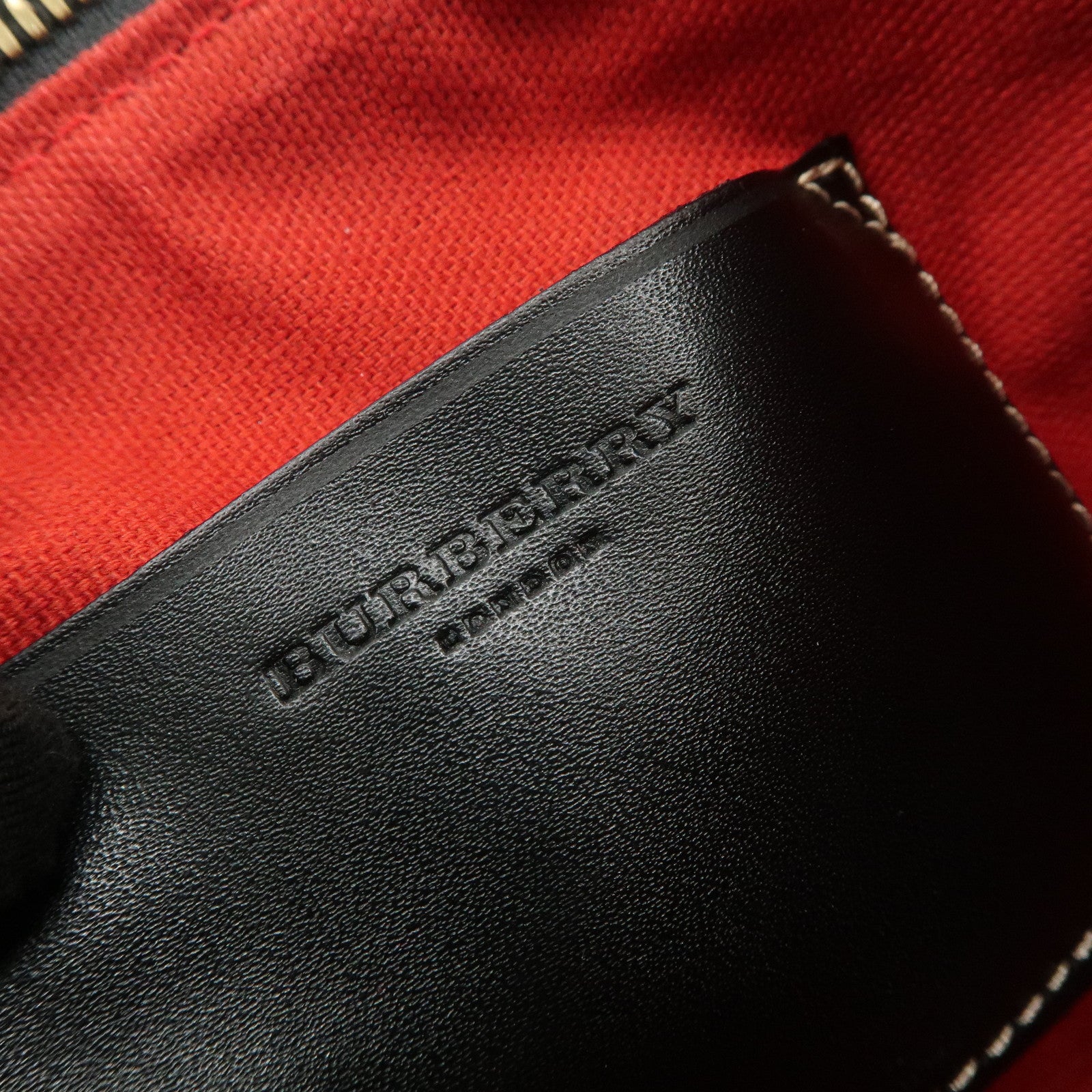 BURBERRY Nova Plaid Wool Leather Shoulder Bag Hand Bag Beige Black