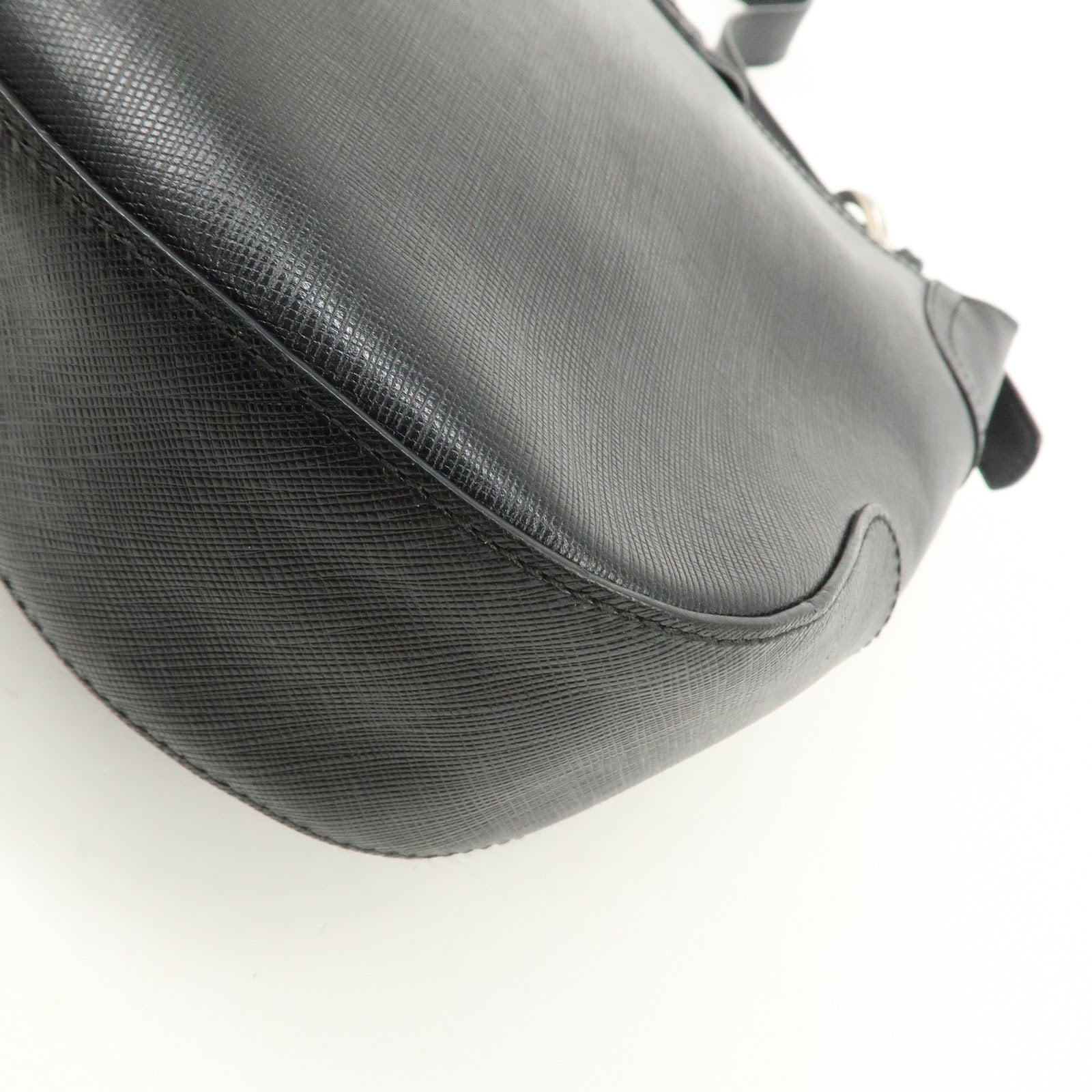 Ferragamo Gancini Leather Shoulder Bag Black