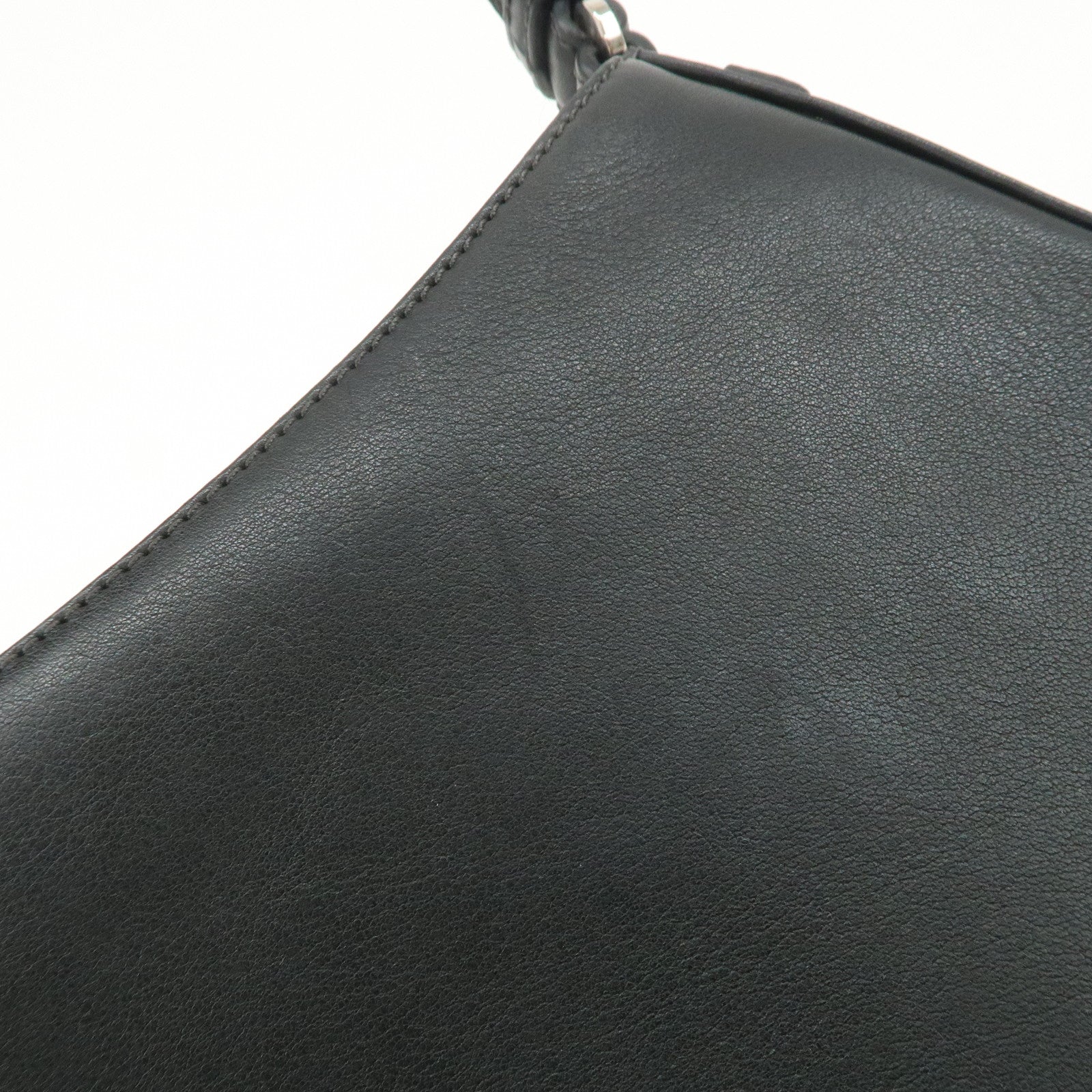 LOEWE Anagram Leather Shoulder Bag Hand Bag Black Used